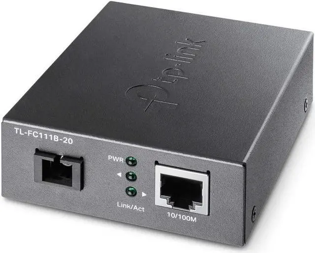Main image of TP-Link TL-FC111B-20 | 10/100 Mbps WDM SFP to RJ45 Fiber Media Converter | Fiber to Ethernet Converter | 10/100 Mbps RJ45 Port to 100Base-FX Single-Mode Fiber | Extend Fiber Distance Up to 20 km