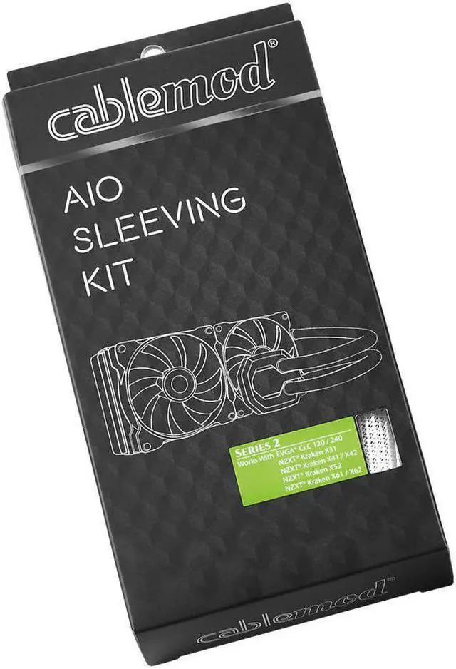 Alt view image 4 of 4 - CableMod AIO Sleeving Kit Series 2 for NZXT Kraken/Corsair Hydro Pro/EVGA CLC/EVGA GPU Hybrid (White)