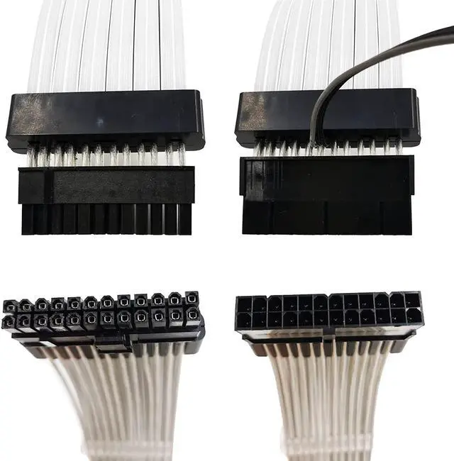 Alt view image 3 of 7 - Airgoo Addressable RGB PSU Cable, 24 Pin ATX RGB Cable Extension Kit with Customized Diffused Neon LED Strips, 120 LEDs Super Bright for 5V 3-pin Aura SYNC, Gigabyte RGB Fusion, MSI Mystic Light Sync