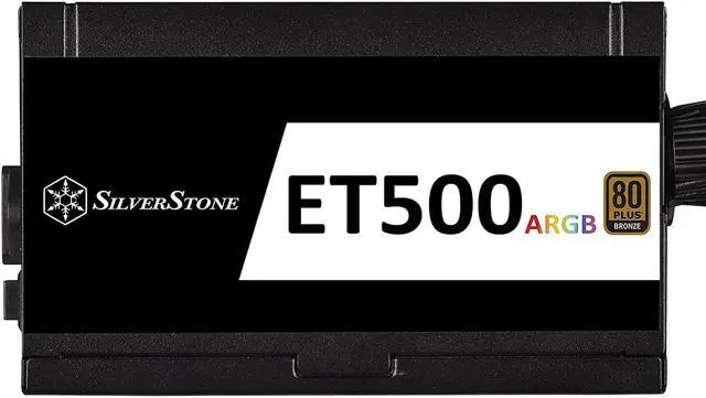 Alt view image 3 of 7 - SilverStone Technology Essential ET500-ARGB 500W 80 Plus Bronze Power Supply with ARGB Fan, SST-ET500-ARGB