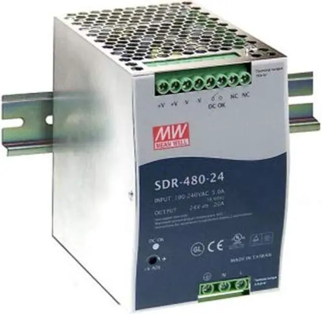 Main image of MEAN WELL SDR-480P-24 Power Supply Switching Din Rail 480 Watt 24VDC@20A PFC Parallel Function