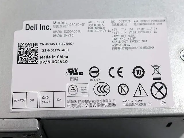 Alt view image 5 of 5 - Genuine OEM Switching Power Supply Unit PSU For DELL CYY97 XFWXR X3KJ8 YX302 W206D 76VCK H5VW9 57K42 G4V10 77GHN 3MV8H FY9H3 7GC81 HY6D2 PWJ55 MPX3V T498G W208D W209D W210D WX9P8 6MVJH YJ1JT 3WFNF