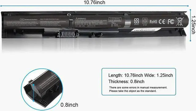 Alt view image 3 of 7 - 756743-001 V104 Battery for HP Pavilion 15-P 15-K 17-F 17-P 14T-V000 17T-K100 Series 15-p105ns 15-p030nr 15-p009ne 17-f113dx 17-f115dx 17-f023cl 15-k167cl ProBook 450 G2 756478-421 756478 756479-541