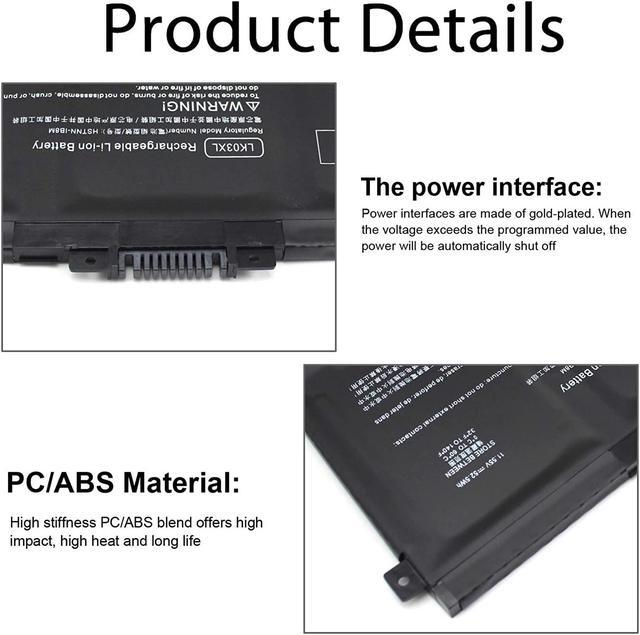 Alt view image 4 of 7 - LK03XL Battery for HP Envy X360 Convertible 15m-cn0xxx 15m-cp0xxx 15m-bp0xx 15m-bp1xx 15-bq2xx 15-cp0xxx 15-cn0xxx 15-cr0xxx 17-ae1xx 15T-CN 15M-cn0011dx 15m-cn0012dx 15m-bq021dx 15m-bp112dx l0928-855