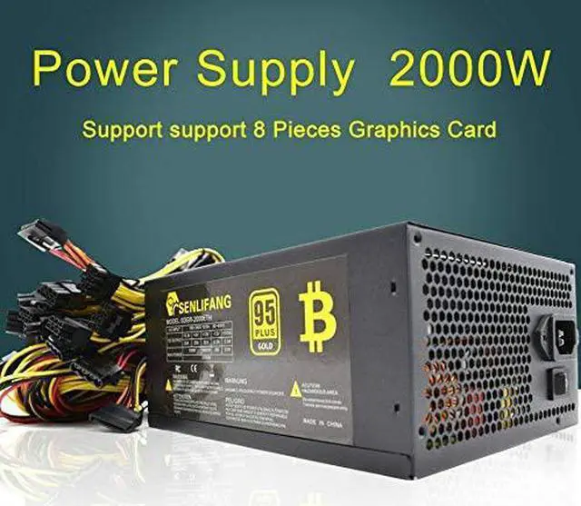 Alt view image 2 of 7 - 2000W 180-260V ATX Mining Bitcoin Power Supply 95% High Efficiency for Ethereum ETH S9 S7 L3 8GPU Cards Support Max