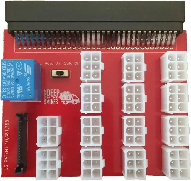Main image of Deep In The Mines 1200w/750w PSU Breakout Board 14 PCI Connectors Auto ON and Sata ON Compatible with DPS-1200FB, HSTNS-PD11, 438202-002, 441830-001 HSTNS-PL18 5117778-001, 506821-001
