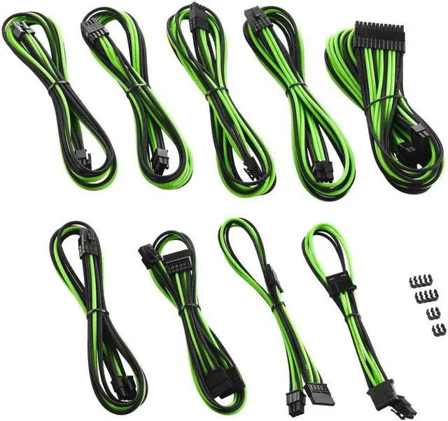 Alt view image 2 of 4 - CableMod RT-Series Pro ModMesh Sleeved Cable Kit for ASUS and Seasonic (Black/Light Green)