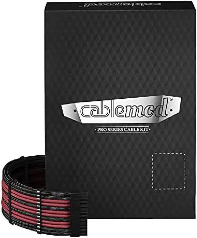Main image of CableMod RT-Series Pro ModMesh Sleeved Cable Kit for ASUS and Seasonic (Black/Blood Red)
