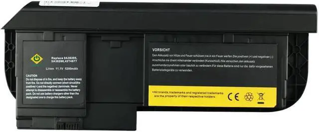 Alt view image 3 of 7 - Bay Valley PartsLENOVO 6-Cells 11.1V 5200mAh Hi-Quality Replacement Laptop Battery for THINKPAD X220T,X230T,X220 Tablet,X220I Tablet,X230 Tablet,X230I Tablet Series