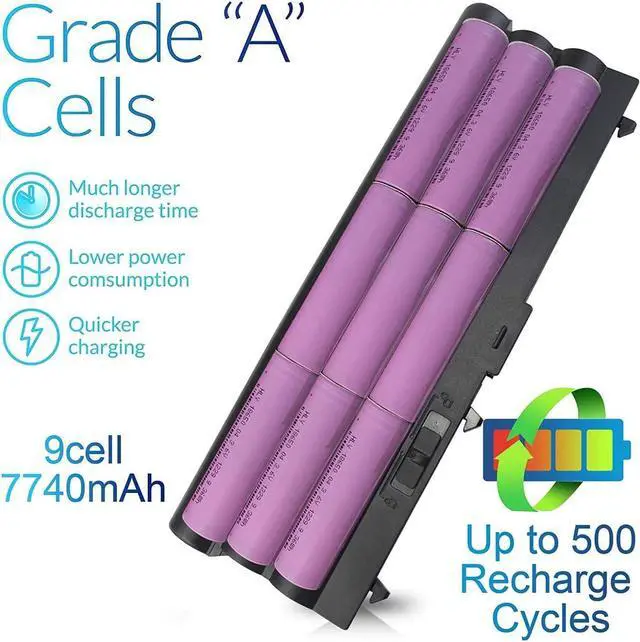 Alt view image 5 of 7 - 0A36303 0A36302 Laptop Battery Compatible with Lenovo ThinkPad T430 T530 W530 T420 T410 T520 T510 W510 W520 L412, 42T4751 42T4793 42T4755 42T4763 42T4848 45N1000 42T4791 51J0499 42T4235 (97Wh 9-Cell)