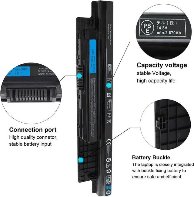 Alt view image 2 of 7 - Easy&Fine XCMRD Laptop Battery for Dell Inspiron 14r 5421 3437 N3421 N5421 15 3521 3531 15r 3537 5521 5537 N3521 N5521 N5537 17 3721 17r 5737 N3721 N3737 N5721 N5737 5721 MR90Y 6HY59