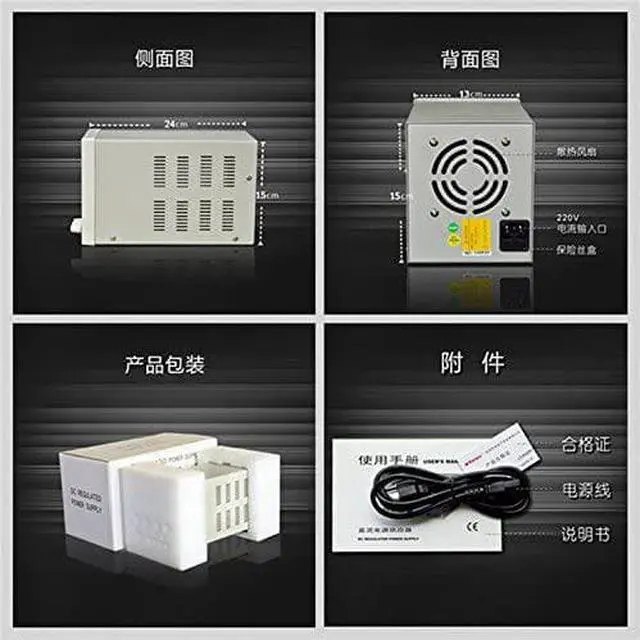 Alt view image 7 of 7 - Tekpower TP3005DC, DC Power Supply 30V 5A,Computer Controlled With Direct Input Set Up,Surge Protection,Higher Precision & Lower Ripple 110V or 220V Input, AC Power Cord Included, Like TP3005D,HY3005D