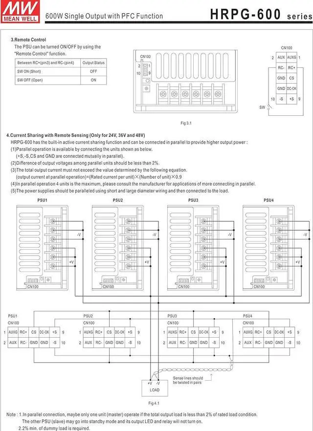 Alt view image 4 of 4 - Mean Well 5V 120A 600W Single Output PFC Function Power Supply HRPG-600-5