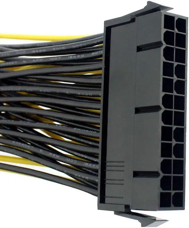 Alt view image 3 of 5 - JMT 24P 20+4 Pin Dual PSU Power Supply Cable,18AWG ATX Motherboard Mainboard Adapter Connector Cable Mining Extension Cable - 20cm (10 Pcs)