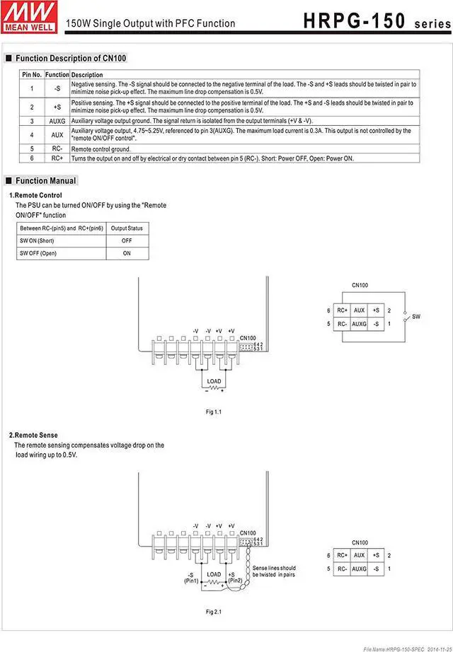 Alt view image 4 of 4 - [PowerNex] Mean Well HRPG-150-24 24V 6.5A 156W Single Output with PFC Function Power Supply