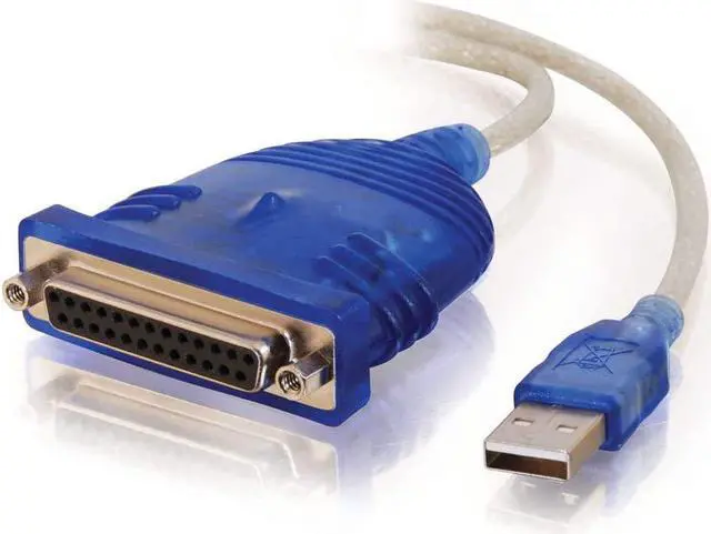 Main image of C2G USB to Parallel Printer Cable - DB25 Adapter Connects Printers to Computer USB Ports - 6ft Cable with Molded Connectors for Durability - 16899