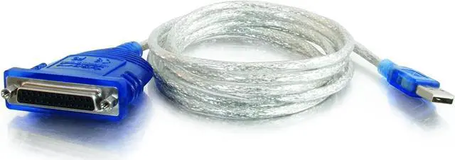 Alt view image 6 of 6 - C2G USB to Parallel Printer Cable - DB25 Adapter Connects Printers to Computer USB Ports - 6ft Cable with Molded Connectors for Durability - 16899