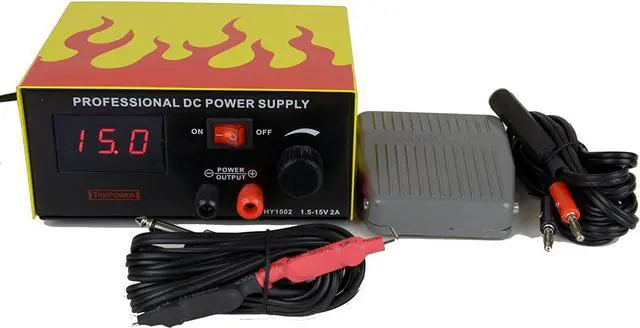 Main image of Tekpower TP1502, DC Power Supply with Control Pedal for Tattoo, gaming and Lab