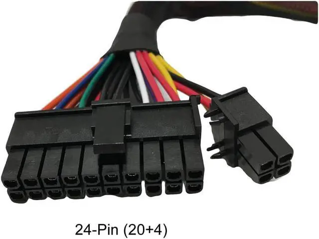 Alt view image 2 of 4 - AYA 10" ATX 24-Pin (20+4Pin) to 24-Pin PSU Extension/Conversion Cable