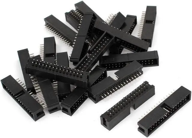 Main image of uxcell 20Pcs IDC Box Header DC3-30P 30 Way 2.54mm JTAG Socket Connector Black