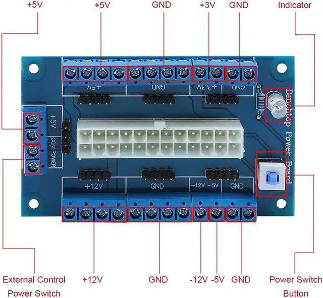Alt view image 4 of 7 - Practical Portable Durable ATX to SFX Power Supply Adapter Bracket, at to ATX Power Adapter, for ATX Power Benchtop Power