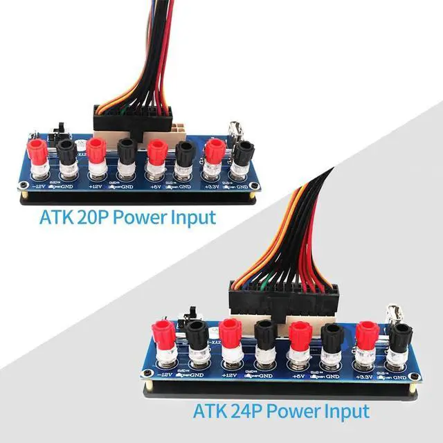 Alt view image 3 of 7 - JMT 2pcs 20/24Pins ATX Benchtop Power Adapter Board with USB 5V Port Computer ATX Power Supply Breakout Adapter Module (Blue)