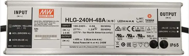 Main image of MEAN WELL MW HLG-240H-48A 48V 5A 240W Single Output LED Switching Power Supply