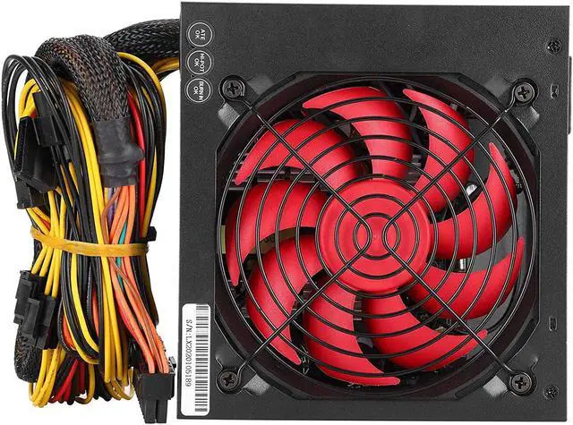 Main image of EBTOOLS Computer Power Supply, 500W Adjustable 115/230V PC Desktop Power Supply with Red Silent Fan, Low Energy Consumption(US Plug)