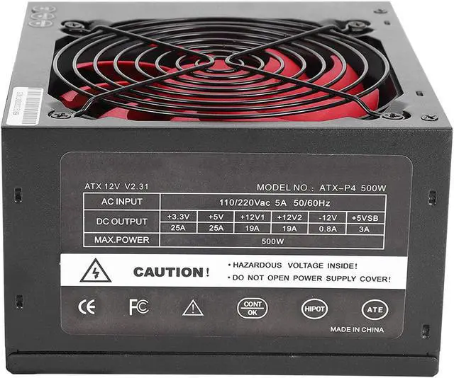 Alt view image 7 of 7 - Power Supply, 500W PC Power Supply with Fan for PC for Computer(British Flag Type)