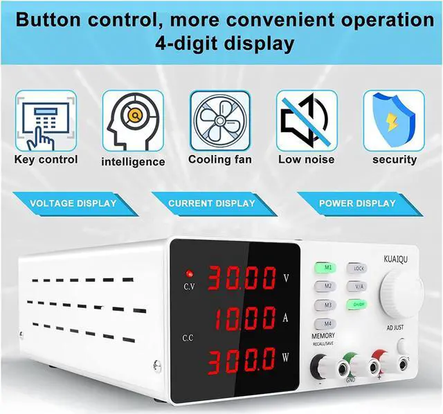 Alt view image 5 of 6 - DONCK Portable Power Supply Lab Programmable Find Regulated Power Supply 30V 10A 60V 5A 120V 3A DC Power Supplies Adjustable High Precision Memory Function Power Voltage Converter (Color : 120V 3A)