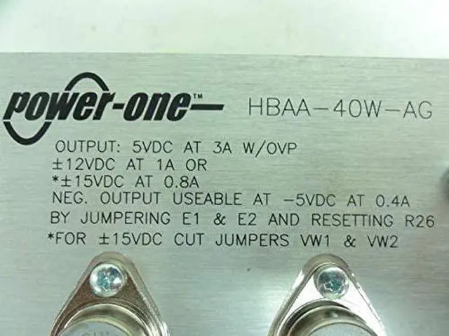Alt view image 2 of 4 - "Power-One HBAA-40W-AG Power Supply; AC-DC; 5V@3A, 12V@1A, -5V@0.4A; 100-264V In; Open Frame; Panel Mnt; Linear"