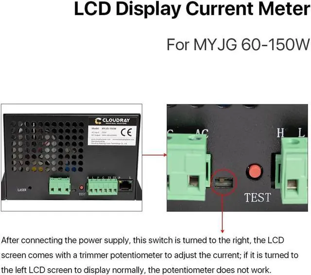 Alt view image 2 of 3 - leosuper LCD Display CO2 Current Meter External Screen Fit for MYJG Series 100W &150W CO2 Power Supply