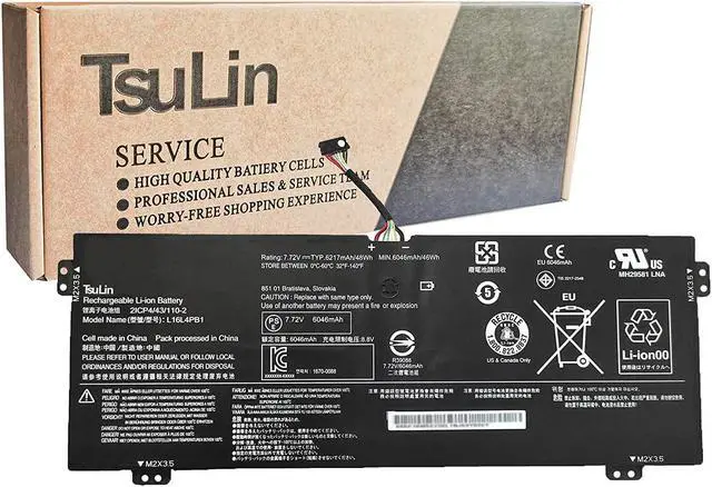 Main image of TsuLin L16L4PB1 Laptop Battery Compatible with Lenovo Yoga 720-13IKB 730-13IKB 730-13IWL Series Notebook L16C4PB1 L16M4PB1 5B10M52738 5B10M52739 5B10M52740 7.72V 48Wh 6217mAh
