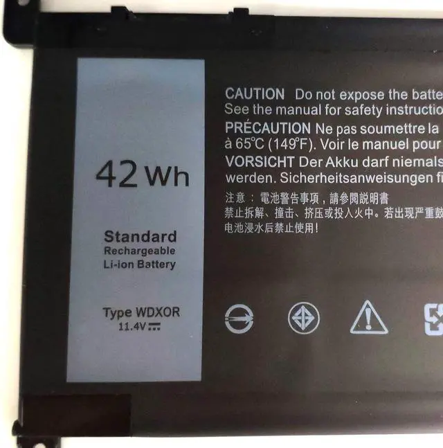Alt view image 2 of 5 - Ding New WDXOR Replacement Laptop Battery Compatible With Dell Inspiron 15 5568 7560 5567 7569 7368 (11.4V 42WH)