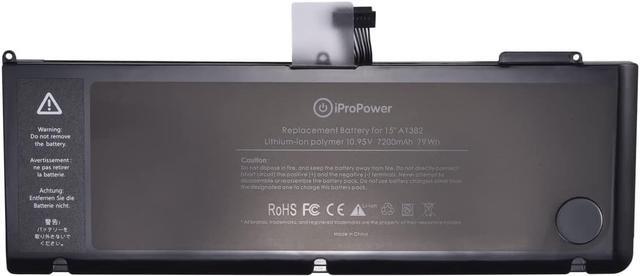 Alt view image 3 of 7 - iProPower A1382 Battery for MacBook Pro A1286 15" inch Laptop [Only for Early 2011, Late 2011, Mid 2012 Version] High Capacity 7200mAh 10.95V/77.5Wh Replacement Battery