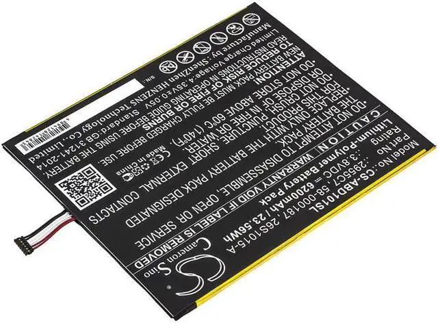 Alt view image 3 of 4 - 58-000187 6300mAh Battery Replacement for Fire HD 10.1 7th Gen SL056ZE 2017 Series Laptop 26S1015 2955C7 26S1015-A 3.8V