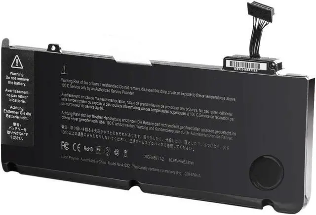 Alt view image 2 of 6 - A1322 A1278 Replacement Battery Compatible with MacBook Pro 13 inch (mid 2009 2010 Early 2011 Late 2012 Version) MB990LL/A MB991ll/A MC374LL/A MC700LL/A MD313LL/A MD314LL/A[65Wh/10.95V/6 Cell]