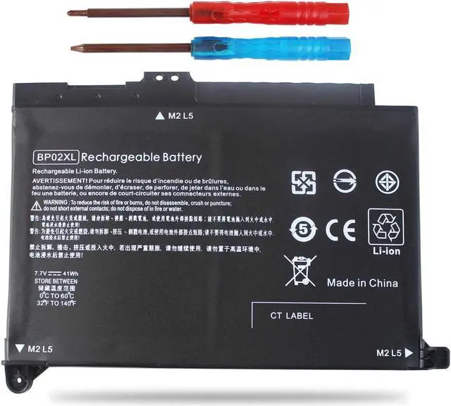 Alt view image 5 of 7 - BP02XL 849909-850 41WH Battery for HP Pavilion Notebook PC 15Z 15AU AW 15Z-AW000 15-AU000 15-AW000 15T-AW000 15-AU010WM 15-AU018WM 15-AU123CL 849569-421 849909-855 849569-542 HSTNN-UB7B TPN-Q172