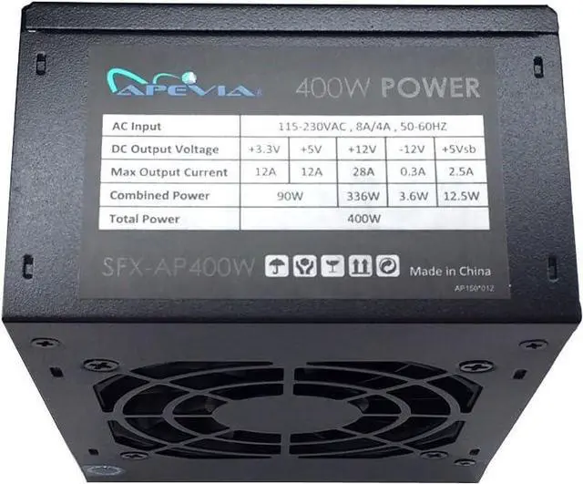 Alt view image 5 of 7 - APEVIA SFX-AP400W Mini ITX Solution / Micro ATX / SFX 400W Power Supply