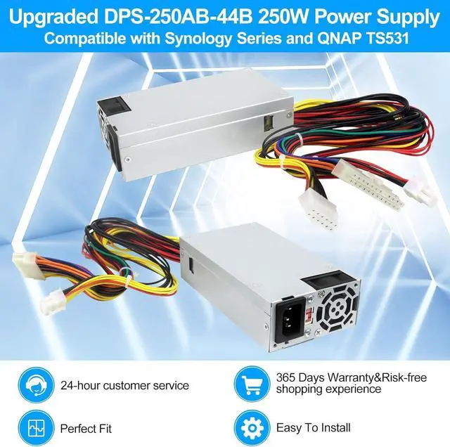Alt view image 5 of 7 - S-Union Upgraded DS1815+ 250W Power Supply Compatible with Synology DS1815+ DS1812+ DS1513+ DS1512+ DS1010+ RS814 +RS815 DS2015xs DS1511+ DS1813+ DS1515+ QNAP TS531 DPS-250AB-44B New Power Supply