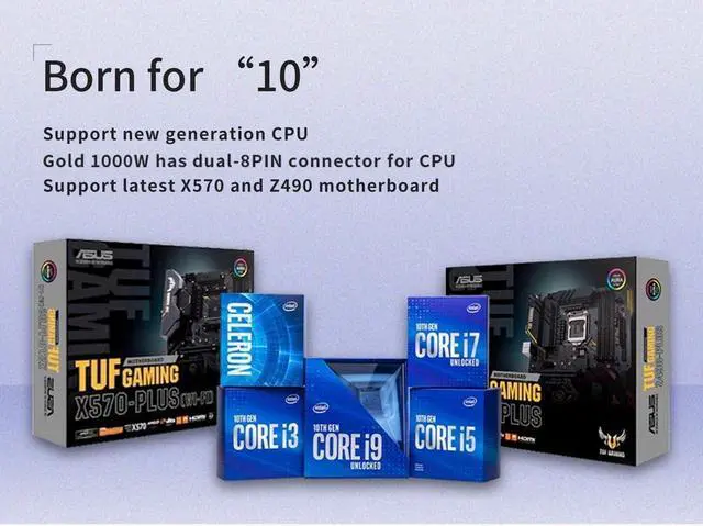 Alt view image 2 of 7 - SAMA 850W Power Supply 80 Plus Gold Full Voltage Full Modular FDB Silent Fan ECO Mode 12V PSU ATX Power Supply for All Graphics Cards Black