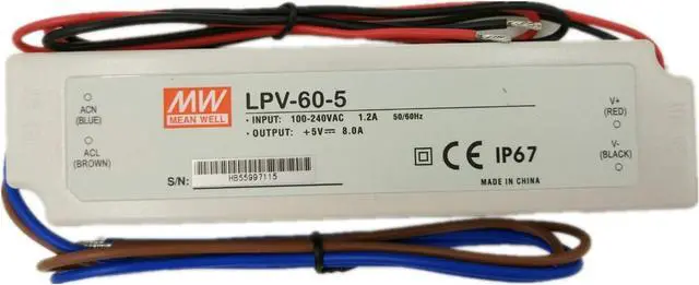 Main image of MEAN WELL original LPV-60-5 5V 8A meanwell LPV-60 5V 40W Single Output LED Switching Power Supply