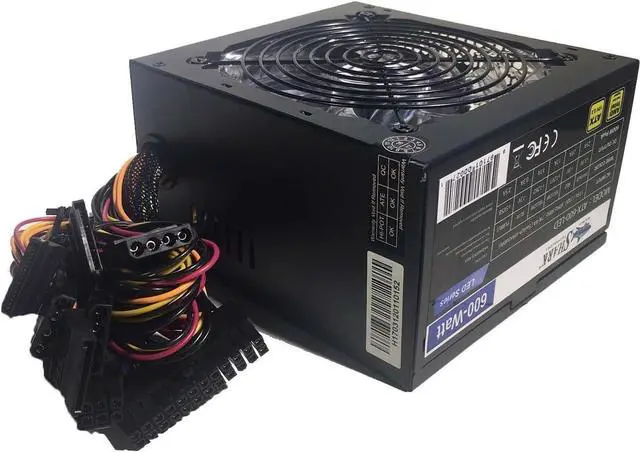 Alt view image 3 of 7 - Shark Technology LED Series 600W Quiet 120mm Blue LED Fan 24pin ATX AMD/Intel Haswell PC Power Supply Unit Retail Box with 5 Feet AC Cord and 4x Black Installation Screws.