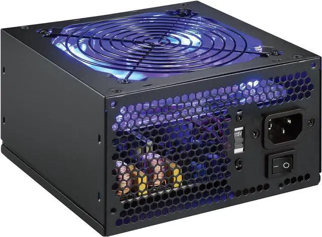 Alt view image 6 of 7 - Shark Technology LED Series 600W Quiet 120mm Blue LED Fan 24pin ATX AMD/Intel Haswell PC Power Supply Unit Retail Box with 5 Feet AC Cord and 4x Black Installation Screws.
