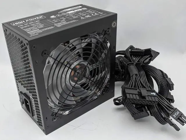 Main image of HIGH POWER 550W Quiet Blue LED Fan 80plus Efficient Dual PCIe Upgrade Desktop PC/AMD Ryzen Gaming Power Supply