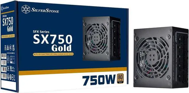 Main image of SilverStone Technology SX750 Gold 80 Plus Gold 750W SFX Fully Modular Power Supply SX750-G