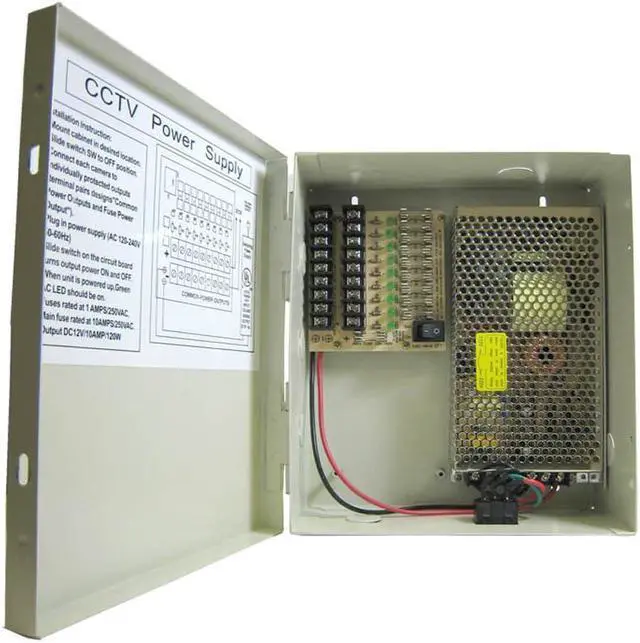 Main image of SPT Security Systems 15-PB12A9D3 9 Port 12 Amp CCTV Power Supply Box (Beige)