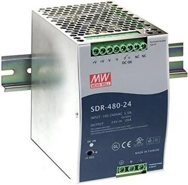 Main image of DIN Rail PS 480W 24V 20A SDR-480-24 Meanwell AC-DC SMPS SDR-480 Series MEAN WELL Switching Power Supply