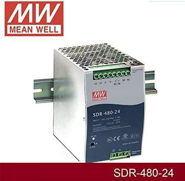 Alt view image 2 of 4 - DIN Rail PS 480W 24V 20A SDR-480-24 Meanwell AC-DC SMPS SDR-480 Series MEAN WELL Switching Power Supply