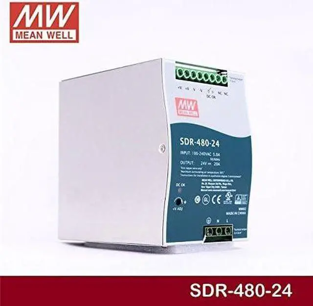 Alt view image 3 of 4 - DIN Rail PS 480W 24V 20A SDR-480-24 Meanwell AC-DC SMPS SDR-480 Series MEAN WELL Switching Power Supply